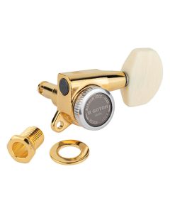 Gotoh SG381 machine heads with Magnum Lock Trad and M01 buttons, 3L3R, gold