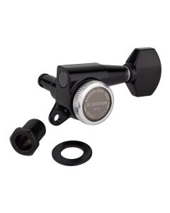 Gotoh SG381 machine heads (posts 3xL 3xXL) with Magnum Lock Trad and 07 buttons, 6R, black