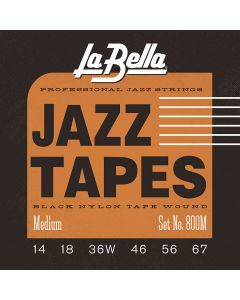 LaBella Nylon Tape Wound Electrics snarenset elektrisch, medium, 014-018-036-046-056-067, extra E-1 en B-2