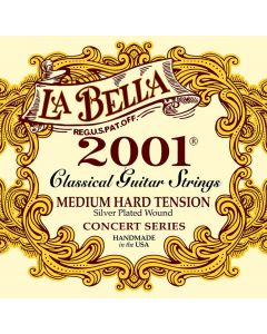 LaBella 2001 Series snarenset klassiek, professional, medium hard tension, clear nylon trebles, silverplated basses