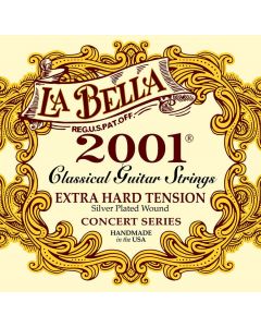 LaBella 2001 Series snarenset klassiek, professional, extra hard tension, clear nylon trebles, silverplated basses