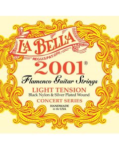 LaBella 2001 Series snarenset klassiek, professional, light tension, black nylon trebles, silverplated basses