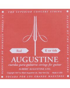 Augustine Red Label E-6 snaar voor klassieke gitaar, silverplated wound nylon, hard tension