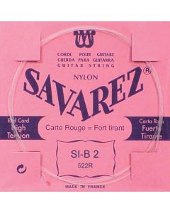 Savarez B-2-snaar, clear nylon (rouge), sluit aan bij 520-R set, hard tension