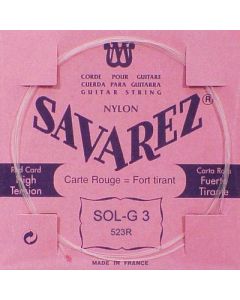 Savarez G-3-snaar, clear nylon (rouge), sluit aan bij 520-R set, hard tension