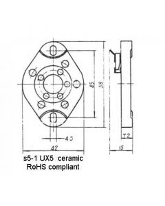UX5 tube socket for 807 etc