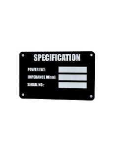 Speaker Specification label