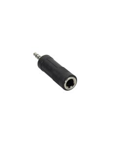 Verloop plug, 6,3mm jack female stereo, 3,5mm jack male stereo