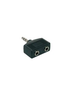 Verloop plug, 2 x 3,5 jack female stereo, 3,5mm jack male stereo