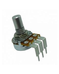 Alpha 50k log potmeter 16mm solid shaft PCB angled
