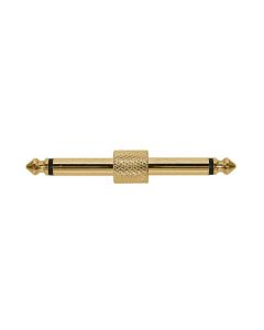 Verloop plug, 6,3mm jack male mono, 6,3mm jack male mono, goud metaal