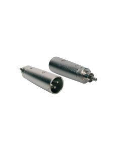 Verloop plug, XLR male metaal, RCA male