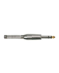 Jack plug, 6,3mm, 3-polig, nikkel, veer 7,3mm