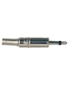 Jack plug mini, 3,5mm, 2-polig, nikkel, met veer 5mm
